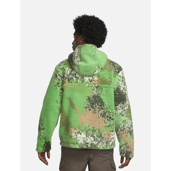 Nike NSW Sherpa Sport Essentials+ 1/2 Zip Hoodie Fleece DD5009-362 green Men's S - Picture 2 of 11